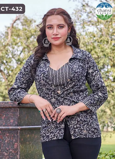 Nitya By Chansi Trendz Rayon Print Fancy Crop Top Wholesale In India